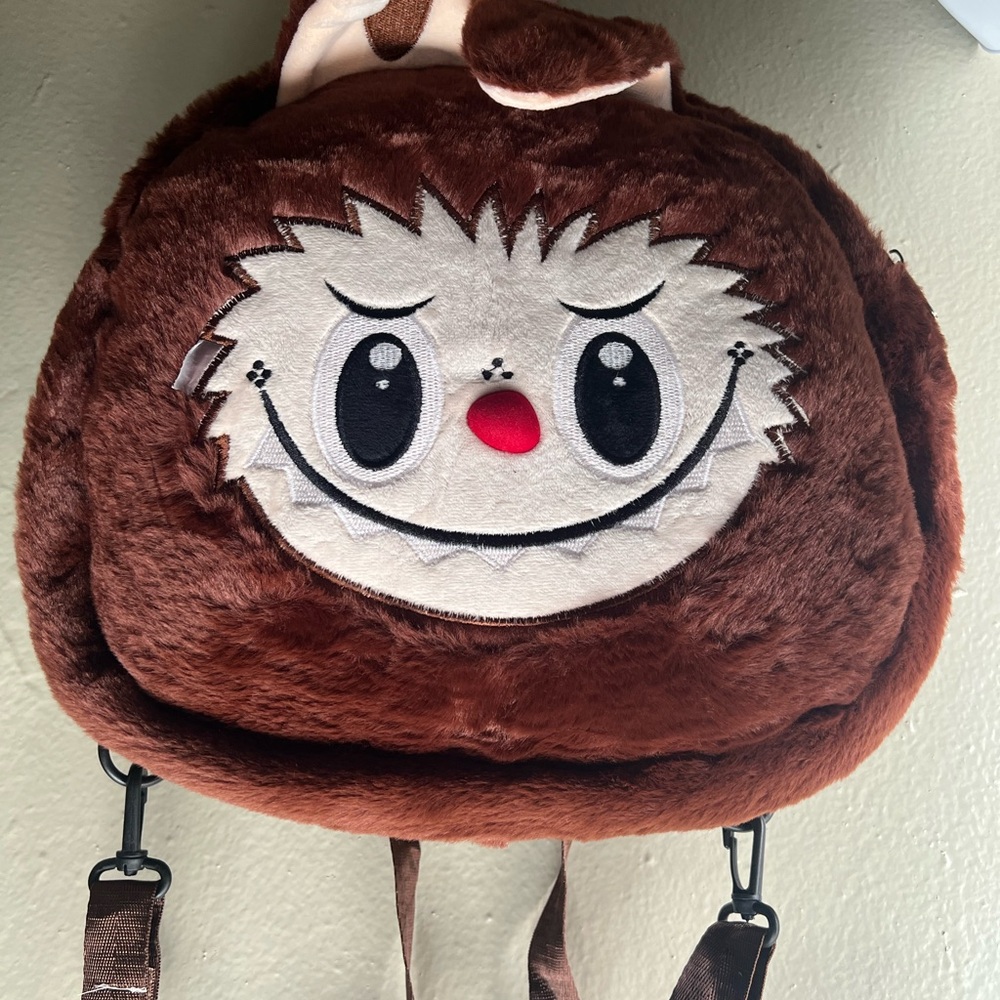Brown  Labubu Plush Kids Backpack